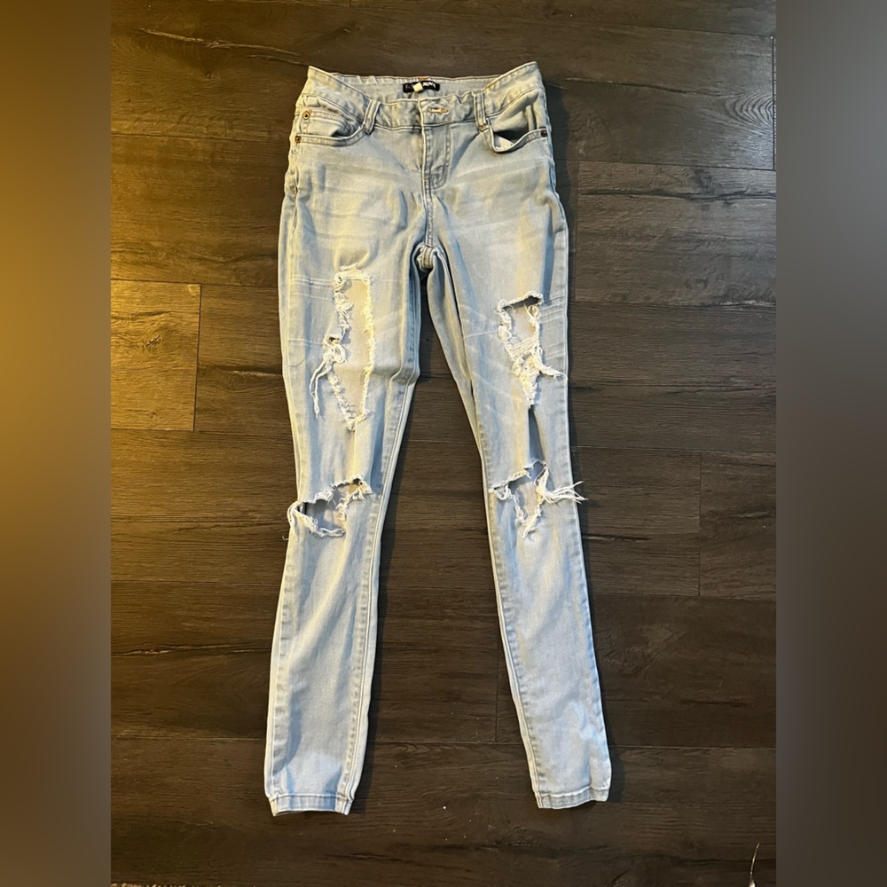 Fashion Nova Light Wash Ripped Jeans